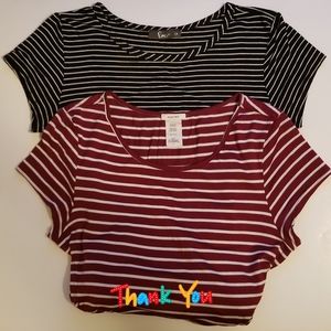 🦀 (All) 2 Striped Short sleeve Women's blouse